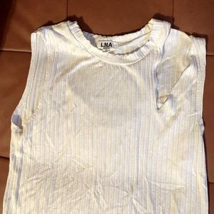 LNS white ribbed tank